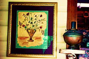 Indian Ink, Coloured Inks on Manilla Paper by Miriam Melamed, “Flowers Gathered for Shabbat”